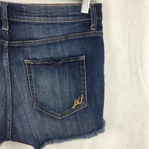 Express Shorts Womens Sz 6 Blue Jean Distressed Ripped Cut Off Denim - Picture 12 of 12